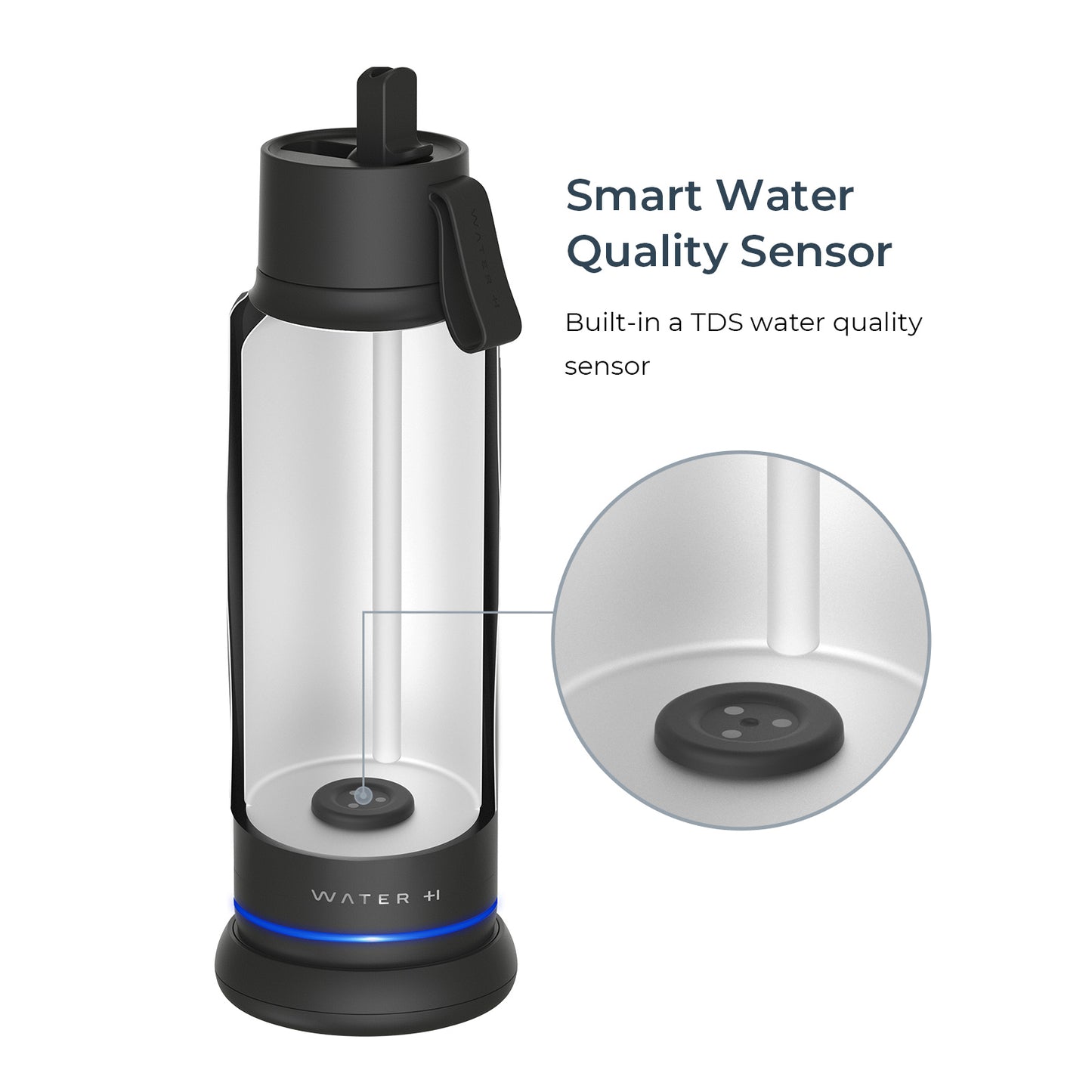 WaterH Vita Smart Water Bottle with Filter – 18 oz | Purifies & Tracks Hydration