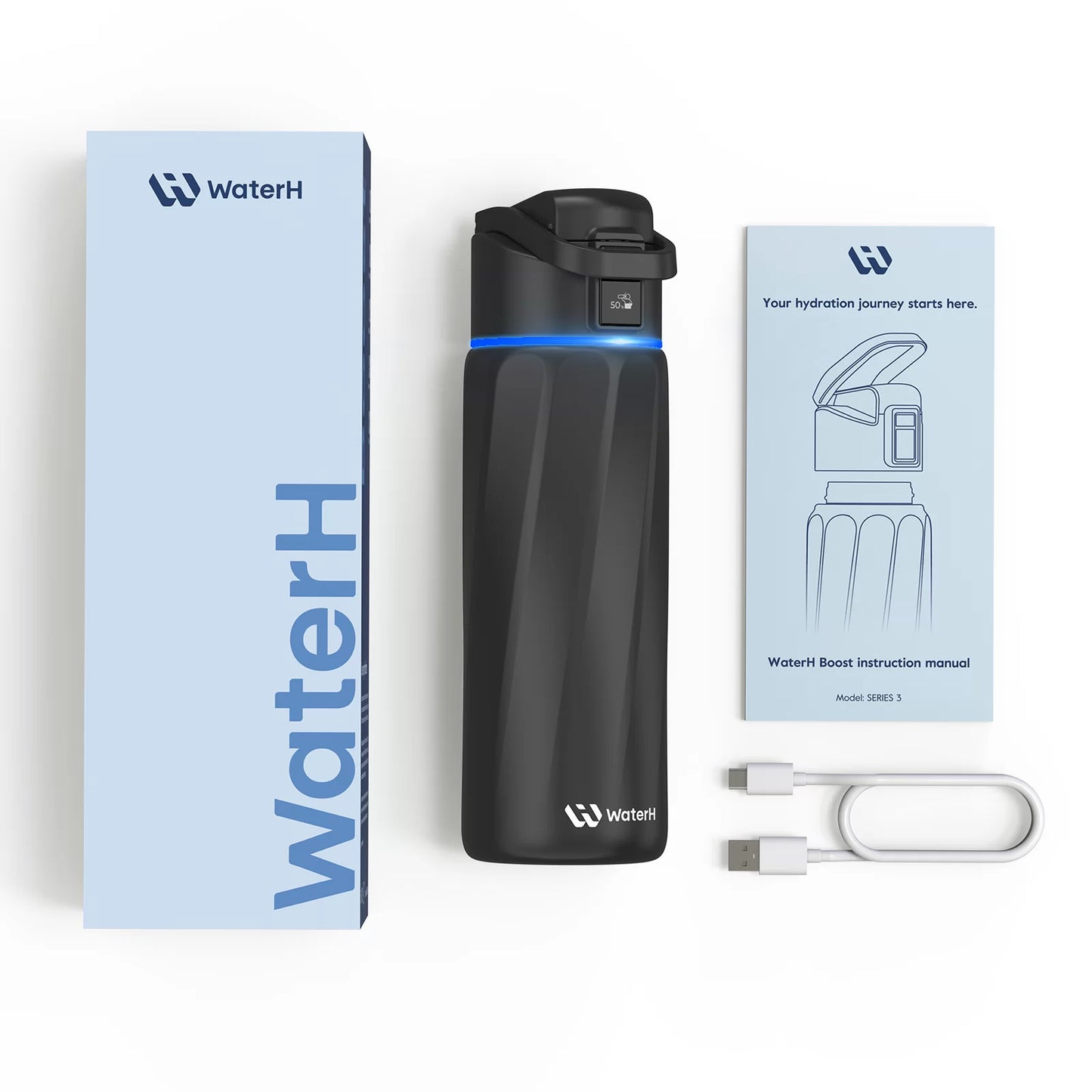 WaterH Smart Water Bottle  24 oz with Hydration Tracking | Official Store